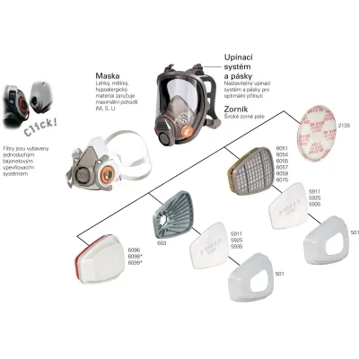 Filtrační polomaska 3M 6200 Medium