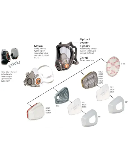 Filtrační polomaska 3M 6200 Medium